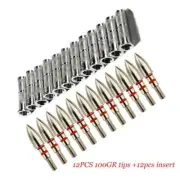 12pcs Archery ID6.2mm OD7.6mm Arrow Points Tips Target Ring Insert Compound Bow