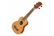 Tiki '7 Series' Cedar Solid Top Soprano Ukulele with Hard Case (Natural Satin)