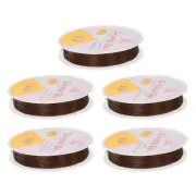 5pcs 0.6mm Elastic String Craft DIY Making Stretchy Cord Thread TPU, Brown