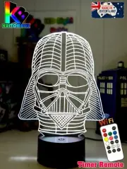 DARTH VADER MASK 3D LED Battery USB Night Light 7 Colour Changing Room Lamp