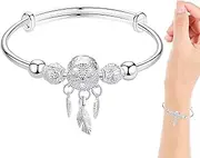 [Generic] Dreamcatcher Bracelets Women - Tassel Feather Charm Bracelet Bangle,Creative Dangle Charm Bracelet for Women, Ladies, Friendship Jewelry