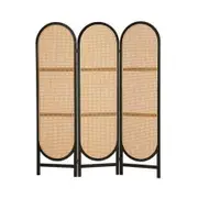 Artiss 3 Panel Room Divider Screen 151x180cm Rattan Brown