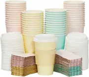 48 Pack 16 Oz to Go Coffee Cups with Lids and Sleeves for Baby Shower and Birthd