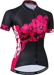 [Hotlion] Summer Women Cycling Jersey Breatable Mountain Bike Jersey Quick Dry Bicycle Shirt Short Sleeve Cycling Clothing