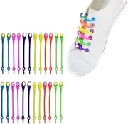 [GFDK] Tujuna 24 pcs Lazy Tying-Free Elastic Shoelaces, Laces Special No Tie Rubber, for Kids and Adults, Elastic Shoelaces for Sneakers (color), Color, 4