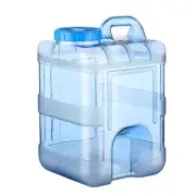 Large Opening 15L Transparent Blue Portable Water Storage Barrel Container