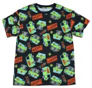 Scooby Doo Mens T-Shirt - Mystery Machine Scooby Heads Allover
