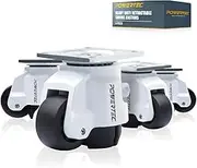 POWERTEC 17300 2-Inch Leveling Casters Set of 4 | Heavy Duty with Adjustable Ratcheting Handles | Retractable and Swivel Castors 4 PK