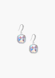 [Taking Shape] Taking Shape Square Jewel Drop Earrings in Crystal - Women's Accessories Crystal