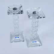 RARE! WATERFORD MARQUIS CRYSTAL "PARADOX" 8" CANDLESTICKS CANDLE HOLDERS - PAIR