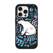iPhone 16 Pro Impact Ring Stand Case MagSafe Compatible Polar Bear Abstract Florals by Papio Press