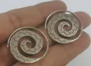 Unique coil earrings pure silver Thai Karen hill tribe