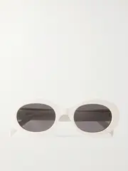 [CELINE Eyewear] CELINE Eyewear - Triomphe Oval-frame Acetate Sunglasses - White - One size One size White