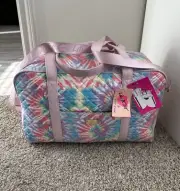 Betsey Johnson Luv Betsey Tye Die Pastel Weekender Duffle Tote Luggage Bag New