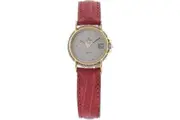 Feminine Elegance: NOMOS Ladies' Tetra 114-RC-L Stainless Steel & Leather Quartz Watch - Red/Grey