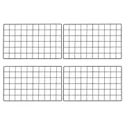 20x12" Wire Grid Panel, 4 Pcs Iron Decorative Wall Grid, Black
