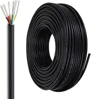 6-core Electrical Wire 24/22AWG 10-200FT Flexible PVC Cable Waterproof Flame Retardant Oil Resistant Wear Resistant Audio Equipment Instrument Hookup Wire(65FT(20M),22awg-6c)