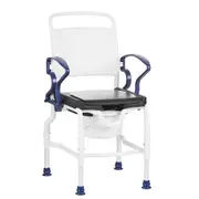 Rebotec Konstanz, Shower Commode Chair with PU Soft Seat, Blue