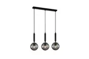 TRATTINO Pendant Lamp Light Interior ES 3X72W Black Smoke Spherical Glass Enclosed Square Base