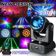 200W Moving Head Beam Light LED RGBW Stage Lighting DMX Gobo DJ Focus Lights