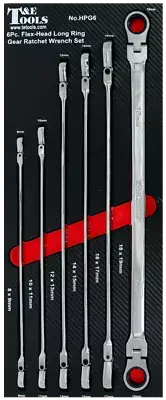 Flex Head Long Ring Gear Ratchet 6 Piece Wrench Set TE Tools HPG6