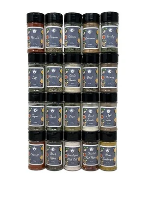 Premium | Basic Pantry Seasoning, Herb, Spice and Seasoned Salt Set | 20 Count |