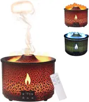 Volcano Humidifier Quiet Flame Diffuser: 300Ml Spray Humidifier with 2 Modes Fir