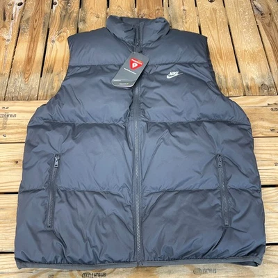NWT Nike Sportswear Club PrimaLoft Water Repellent Puffer Vest Black Men’s Med