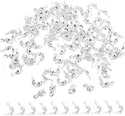200pcs Bracelet Link Buckle Connector Clasp Fitting Crimp Beads Crimp Bead Covers End Caps for Knots End Crimps for DIY Jewelry Bead Tips for Crafting Bead Tip End Cap Silver Iron