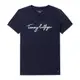 TOMMY 熱銷印刷文字圖案短袖T恤(女)-深藍色