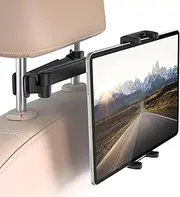 Car Headrest Tablet Mount iPad Holder, EXSHOW Stretchable Back Seat Tablet Stand 360° Swivel Cradle for iPad Pro 12.9 11 Air Mini, Galaxy Tab, Switch, iPhone, All 4-13" Smartphones & Tablets