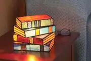 Stacked Books Lamp Resin Reading Nook Lighting Table Lamp for Home Decor
