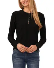 CeCe Round Neck Ruffle Top
