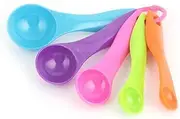 uxcell Plastic Round Shape Measure Spoons 1ml-15ml Capacity 5 Pcs Multicolor