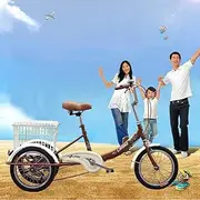 Outdoor 3 Wheel Trikes 16 Inch Adult Tricycle 3 Wheeled Bike with Basket for Shopping Exercise Recreation for Seniors Women Men Picnic