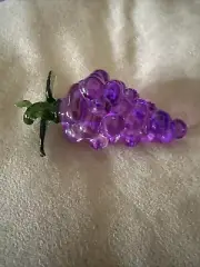 Check Out This Glass Handmade Purple Grapes Home Decor Figurine In Red Box