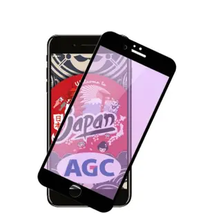 Iphone6s 6 日本玻璃AGC黑邊藍光全覆蓋玻璃鋼化膜保護貼玻璃貼(買一送一-Iphone6保護貼6S保護貼)