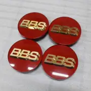 BBS Wheel Center Caps 70mm Emblem Red Gold 3D Logo 56.24.099 Set 4pcs Genuine
