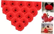 Rose Head Flowers with Stem, 50 Red Artificial Flowers, Used for Wedding