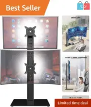 Ergonomic Dual Monitor Stand - Adjustable Height & Swivel for 13-34" Displays
