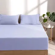 Dreamaker King Fitted Combo Microfiber Sheet Set, Ultra Soft Plush Pre Washed Microfibre Bedding, Extra Deep 40cm Fitted Sheet & 2 Pillowcase, 3 Pieces, Lilac, King Bed