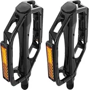 1 Pair Aluminum Alloy Bicycle Pedals, Axle 9/16in, for Mountain, Hybrid, Children, Road, and Spinning Bikes