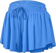 [Blaosn] Flowy Athletic Shorts for Women Gym Yoga Workout Running Biker Spandex Butterfly Tennis Skirts Cute Clothes Summer