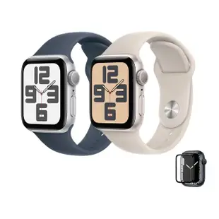 鋼化保貼組【Apple】Apple Watch SE2 2023 GPS 44mm(鋁金屬錶殼搭配運動型錶帶)