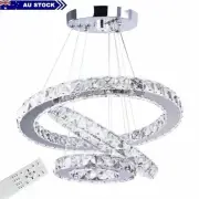 54W LED Chandeliers Crystal 3Ring Ceiling Light Adjustable Cool White / Dimmable