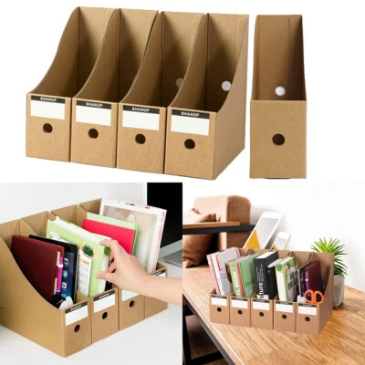5 Pack Magazine File Holder Foldable Magazine Organizer Desk Storage weoMm