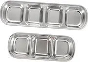 HOMOBABE 2Pcs Feeding Plates Multi Grid Fodder Trays for Hamsters Rabbits and Pets Easy to Clean Pet Accessory