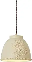 CJLWSLCO Simple Creative Chandelier Cream Flowerpot Resin Pendant Light Hand Carved Single Head Dining Table Hallway Hanging Lamp Study Room Chandeliers Hotel Balcony Lighting Fixture E27 Base Hanging