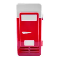 在飛比找樂天市場購物網優惠-USB迷你冰箱飲料冷卻器製冷系統小冰箱紅色