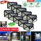 2-8 Pack Solar Fence Lights Outdoor Waterproof Outside Lights with Motion Sensor